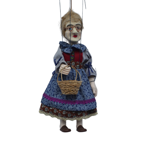 Loutka babička s košíčkem 27 cm