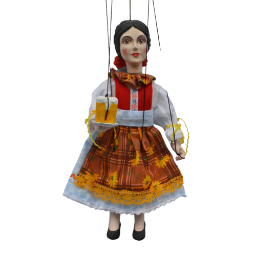 Loutka hostinská s pivem 27 cm